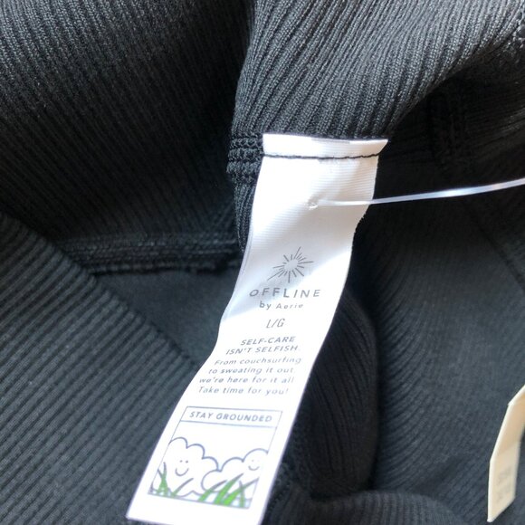 Offline By Aerie Hi-Rise Black Leggings Size Large Nylon & Elastane Comfort NWT - Picture 11 of 11